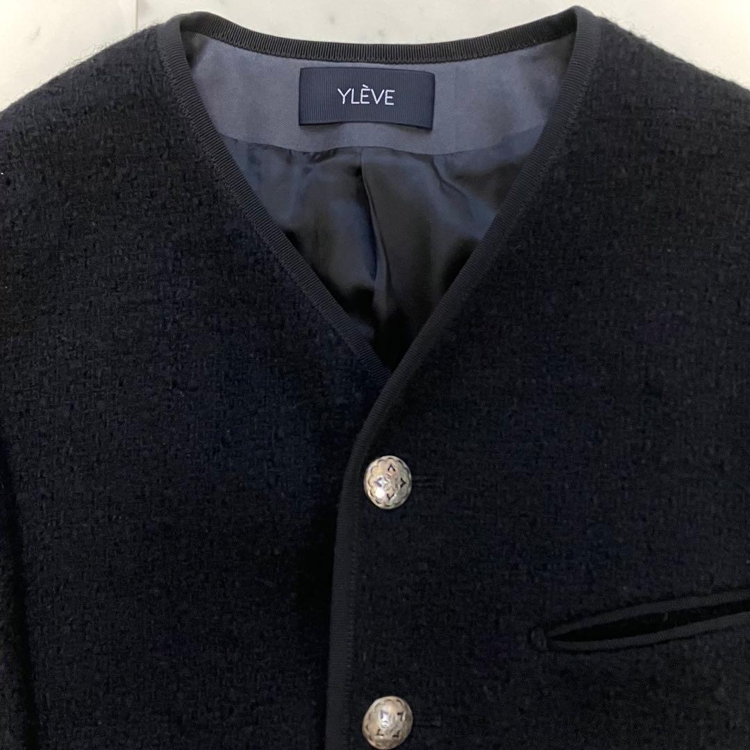 美品 イレーヴ チロリアン ツイードジャケット コンチョボタン 黒