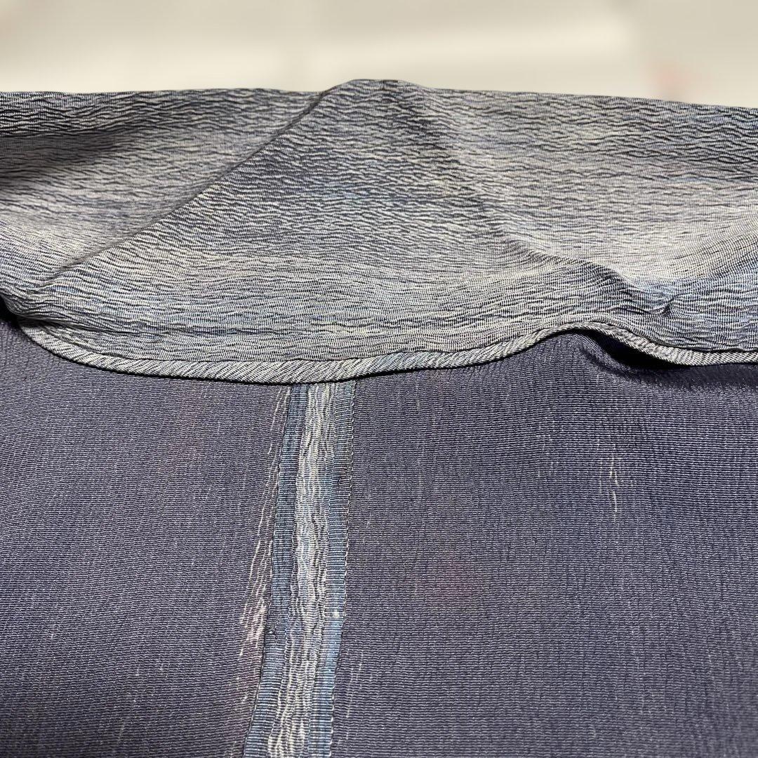 正絹単衣ロング道中着　ブルー