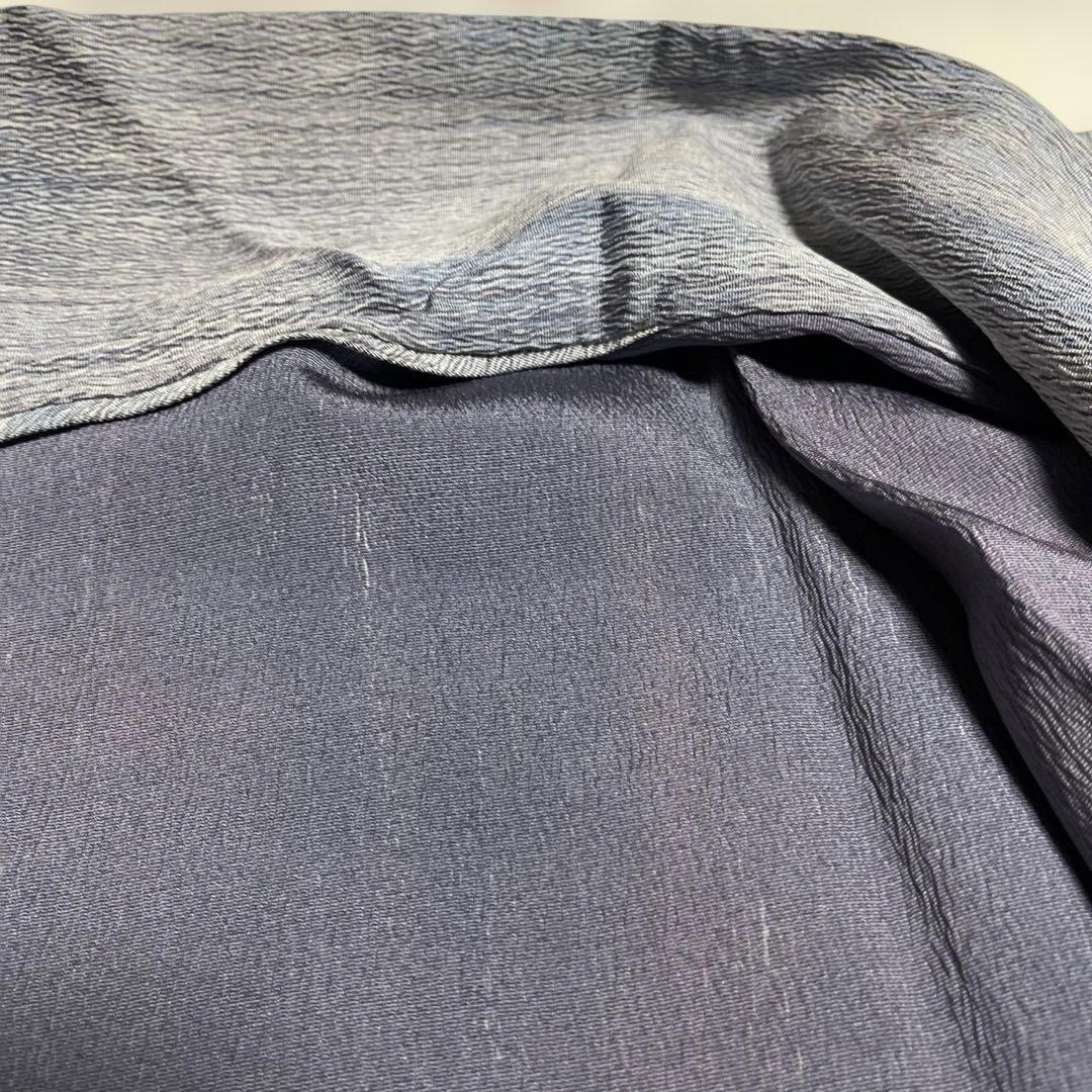 正絹単衣ロング道中着　ブルー