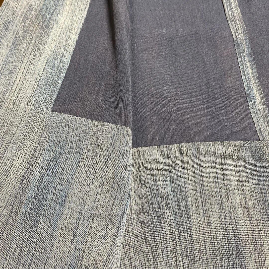 正絹単衣ロング道中着　ブルー