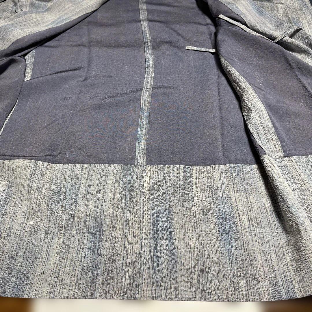 正絹単衣ロング道中着　ブルー