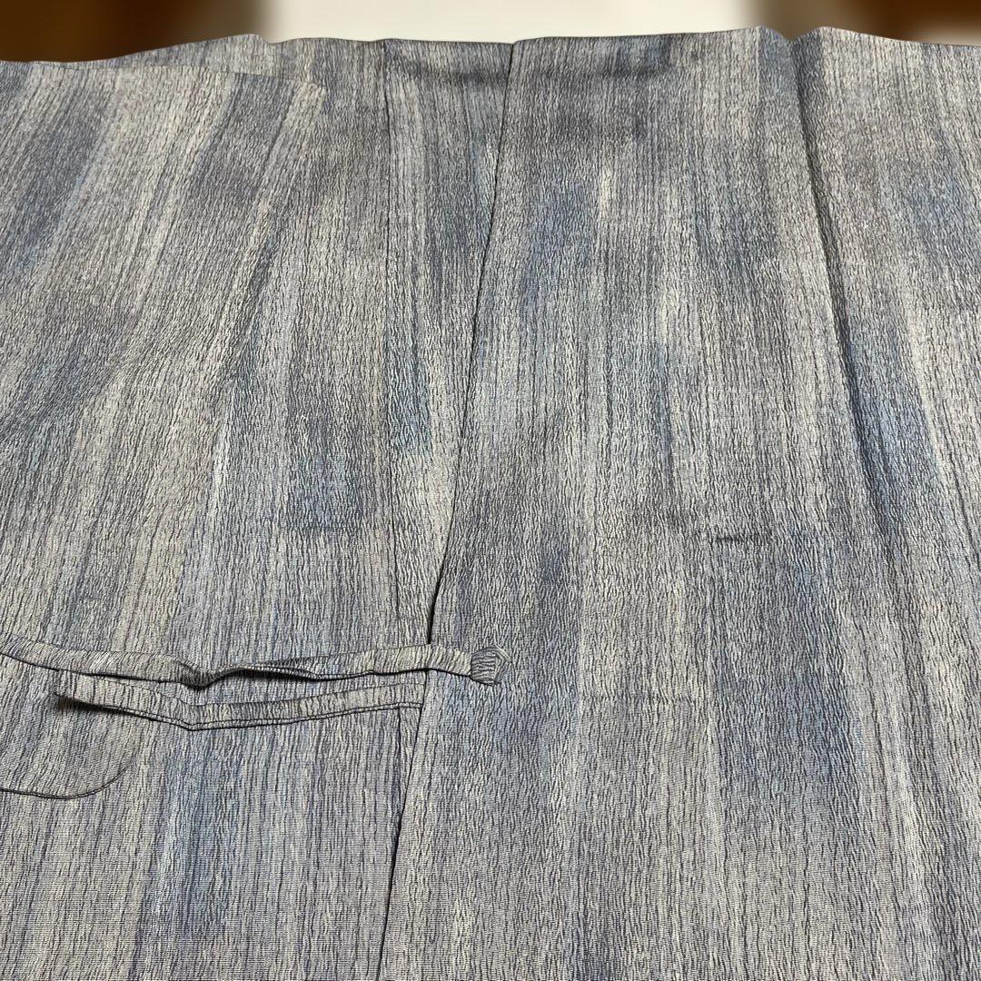 正絹単衣ロング道中着　ブルー