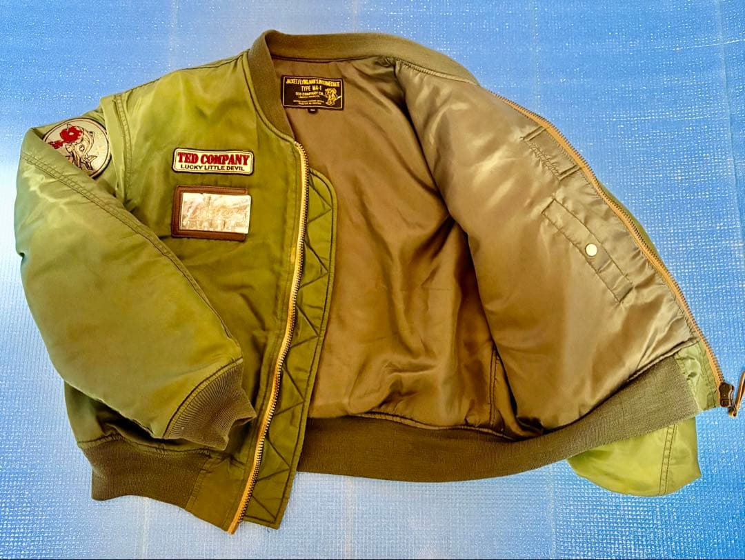 激レアTEDMAN MA-1 フライトジャケット ワッペン刺繍40 カーキ