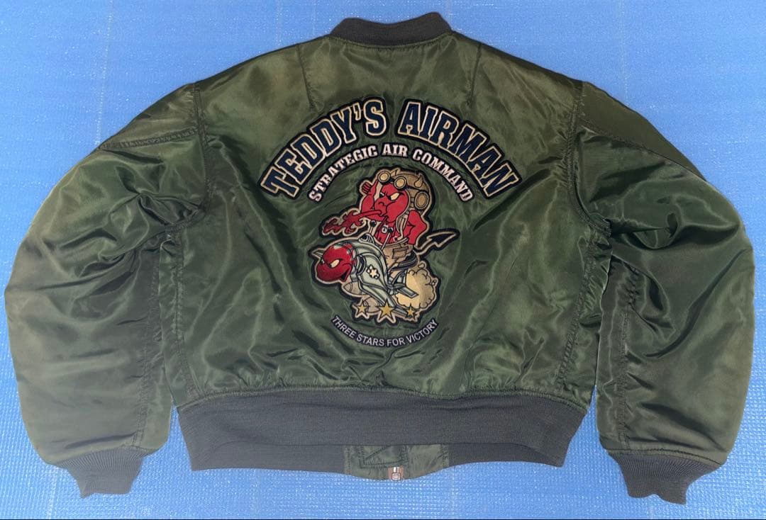 激レアTEDMAN MA-1 フライトジャケット ワッペン刺繍40 カーキ