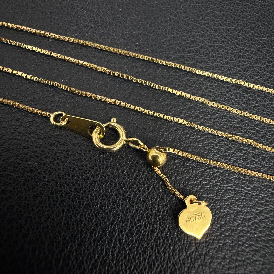 (B012220)K18ベネチアンチェーン アジャスターAU750 18金YG