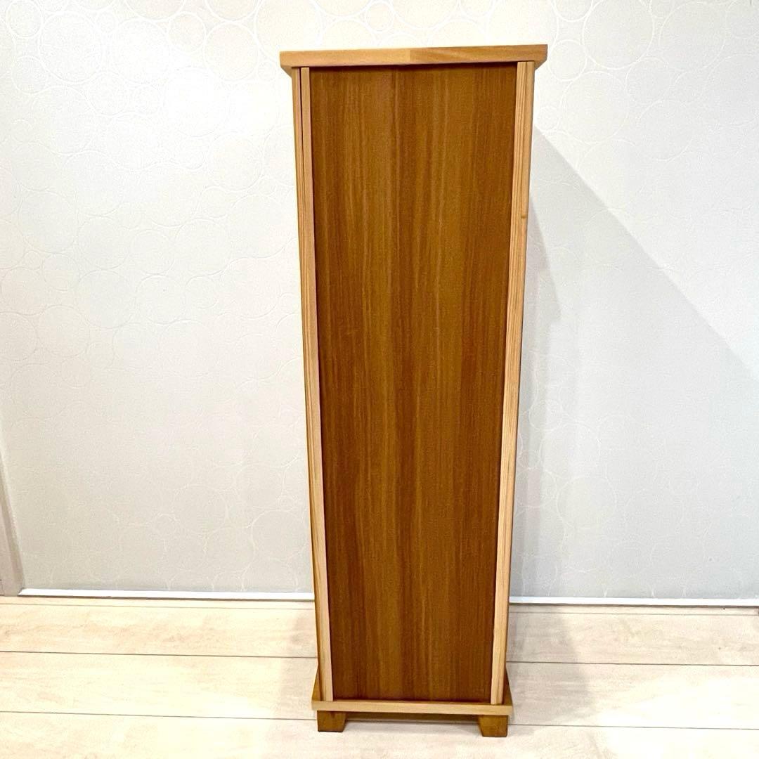 【美品】天然木 9段チェスト A4 スリム 縦型 木製収納棚 北欧 ナチュラル