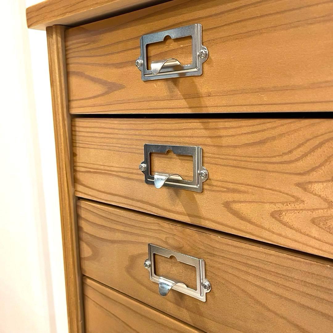 【美品】天然木 9段チェスト A4 スリム 縦型 木製収納棚 北欧 ナチュラル