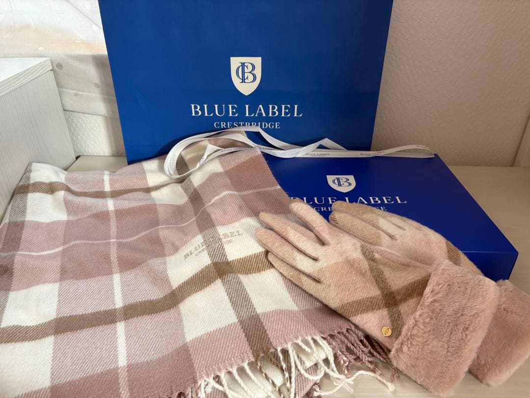 BLUE LABEL CRESTBRIDGE マフラー手袋セット　大判　ストール