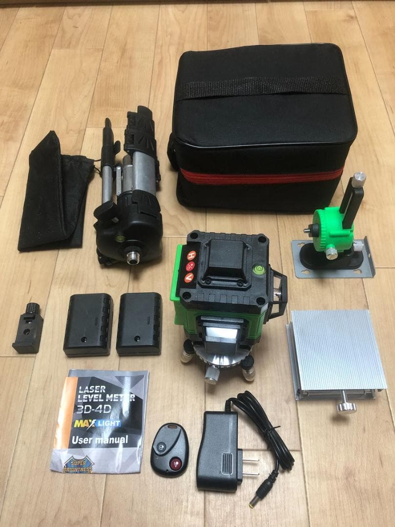 16ライングリーンレーザー墨出し器水平器4D水準器/墨だし器/墨出し機/三脚付き