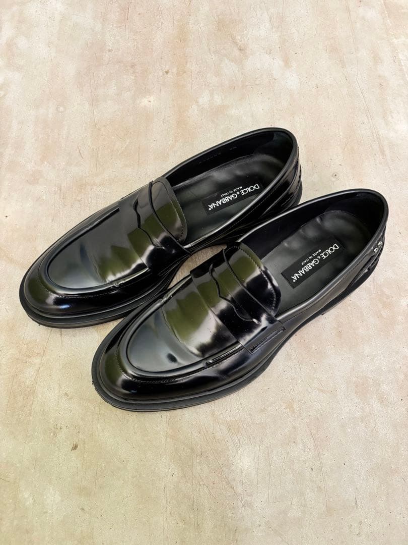 イタリア製　DOLCE & GABBANA 8.5 ローファー　革靴　黒