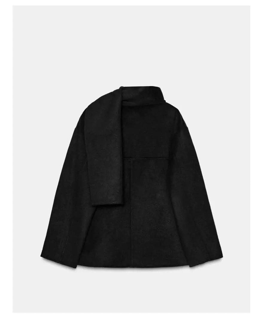 ZARAウール ショートスカーフコート