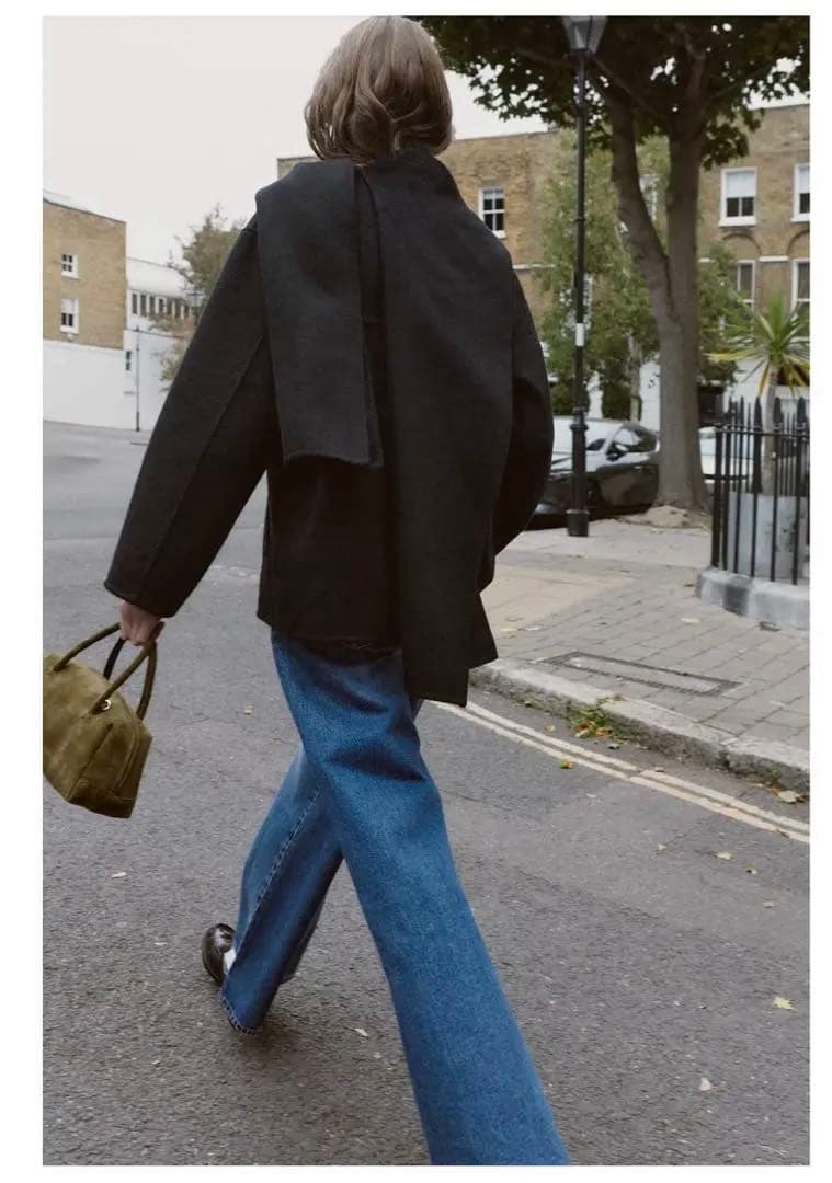 ZARAウール ショートスカーフコート