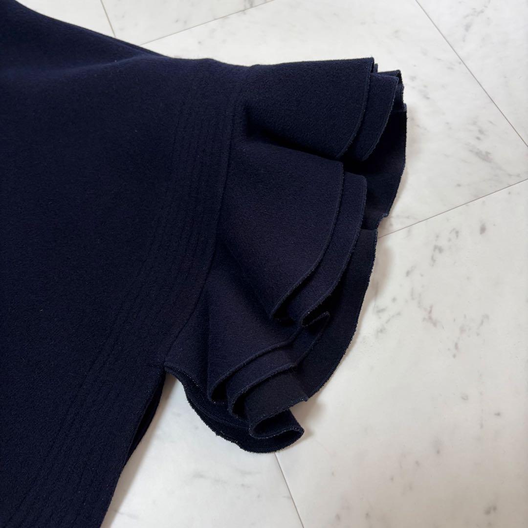 美品 Sov. ソブ アンゴラ100% ポンチョ ケープコート フリル