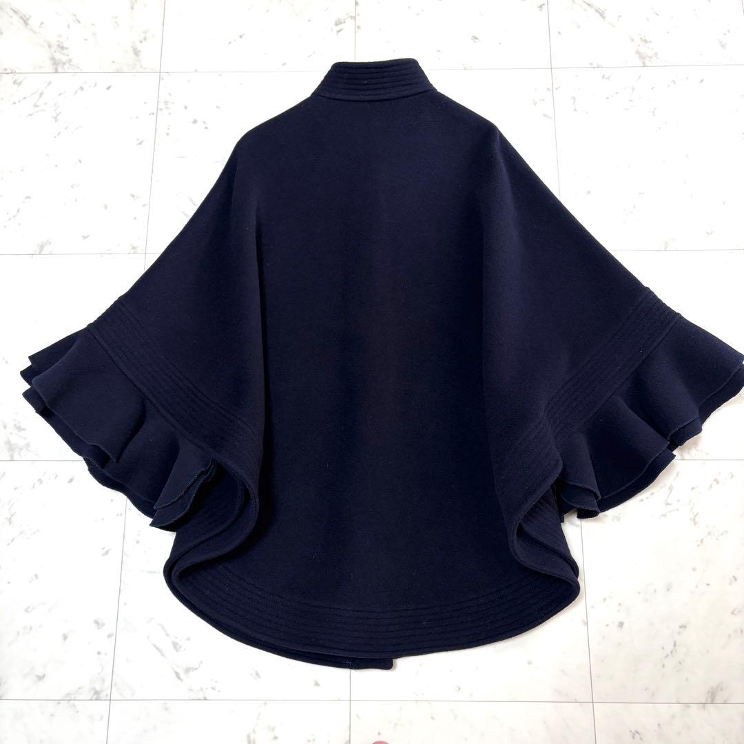 美品 Sov. ソブ アンゴラ100% ポンチョ ケープコート フリル