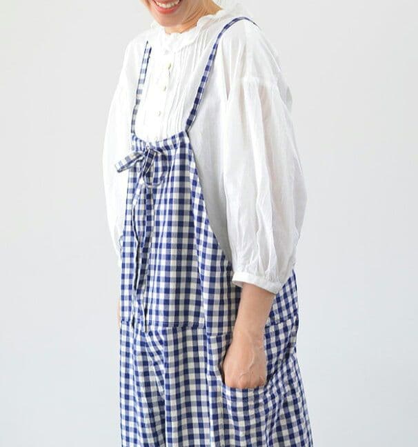 GAUZE# コットンギンガムトラバイユサロペット