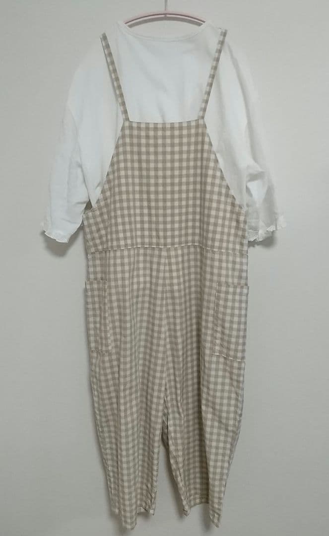 GAUZE# コットンギンガムトラバイユサロペット