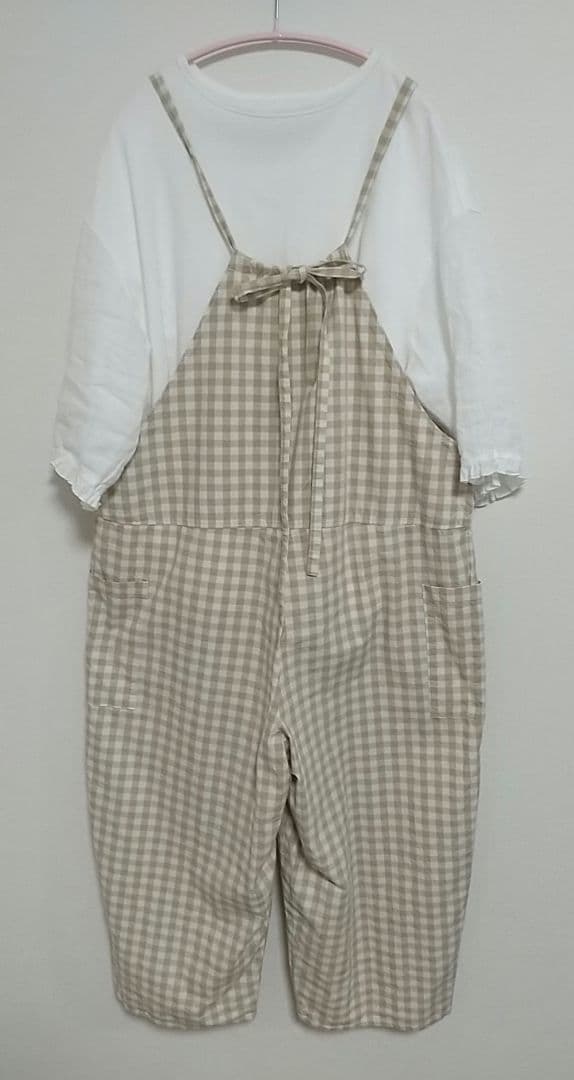 GAUZE# コットンギンガムトラバイユサロペット