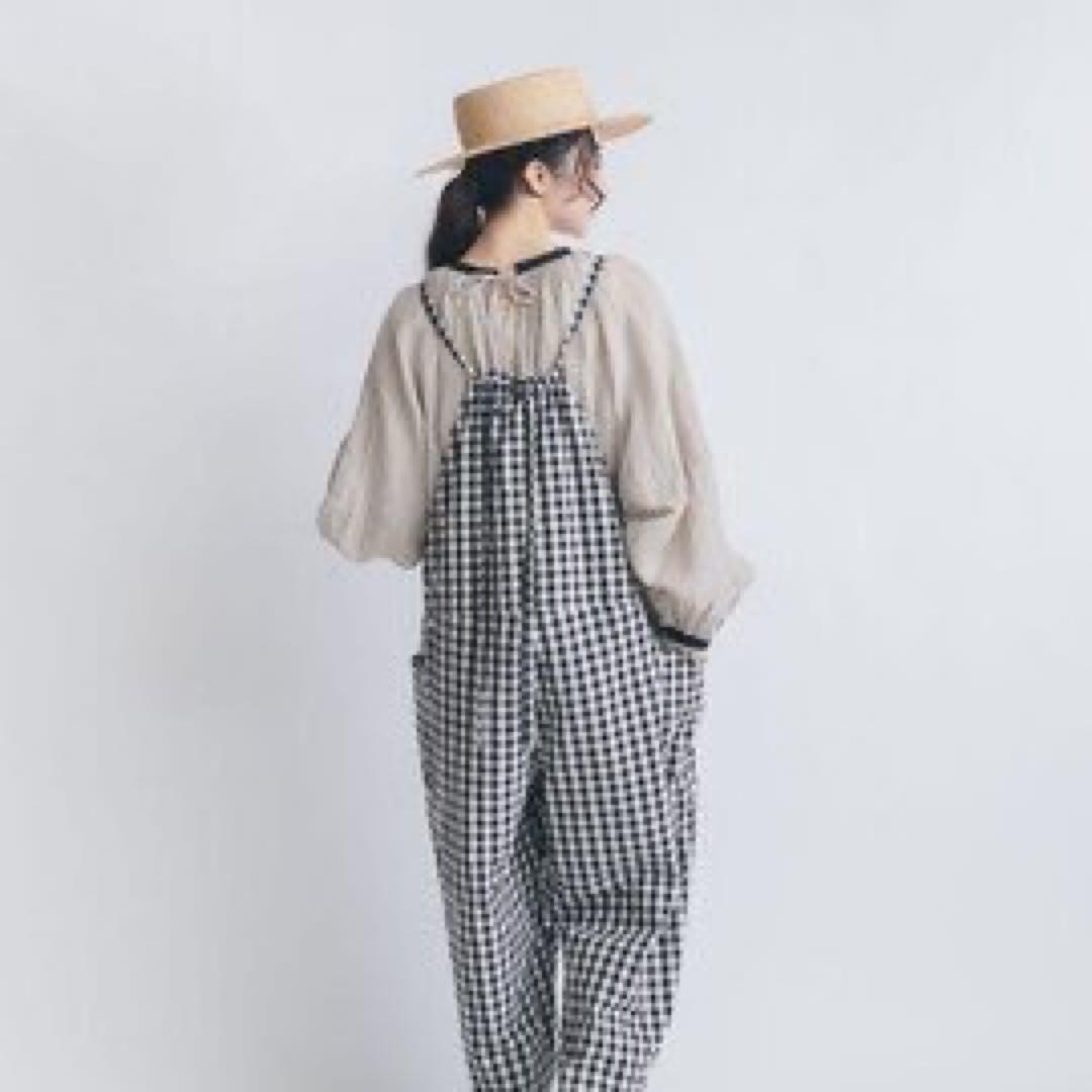 GAUZE# コットンギンガムトラバイユサロペット