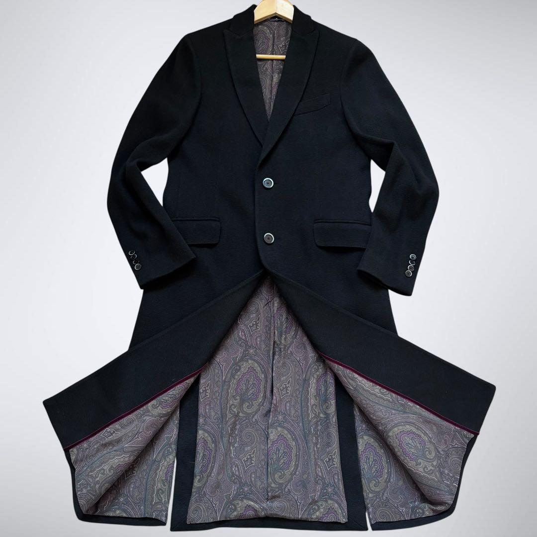 【ムーみん】極稀少50サイズ！エトロ 背面幾何学柄 チェスターコート