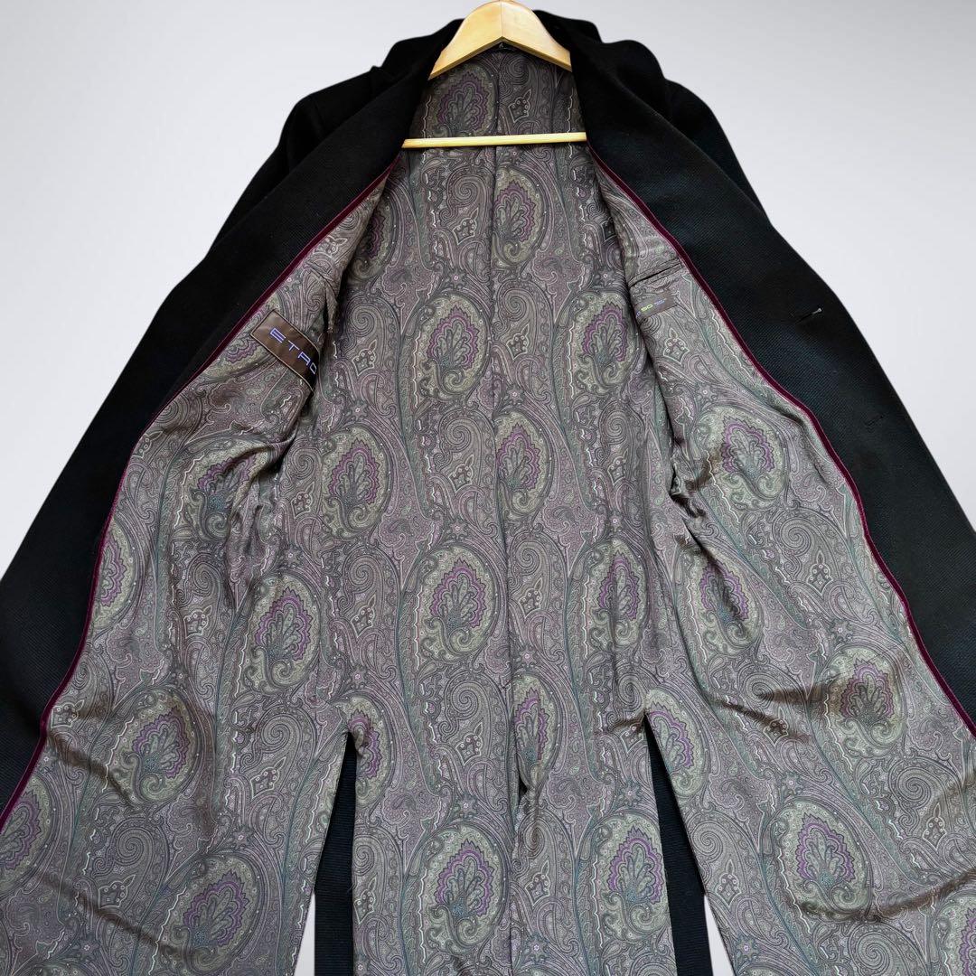 【ムーみん】極稀少50サイズ！エトロ 背面幾何学柄 チェスターコート