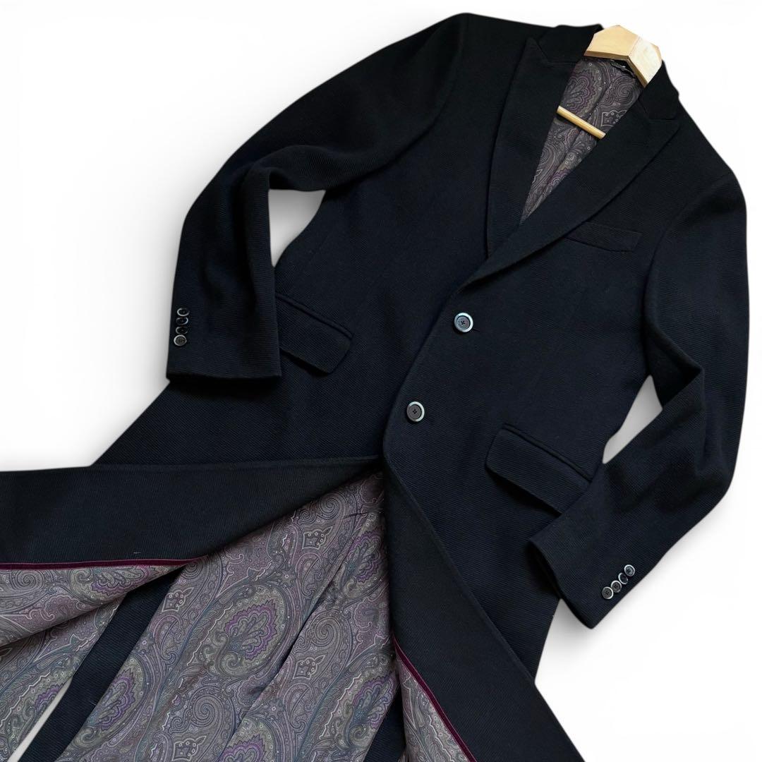 【ムーみん】極稀少50サイズ！エトロ 背面幾何学柄 チェスターコート