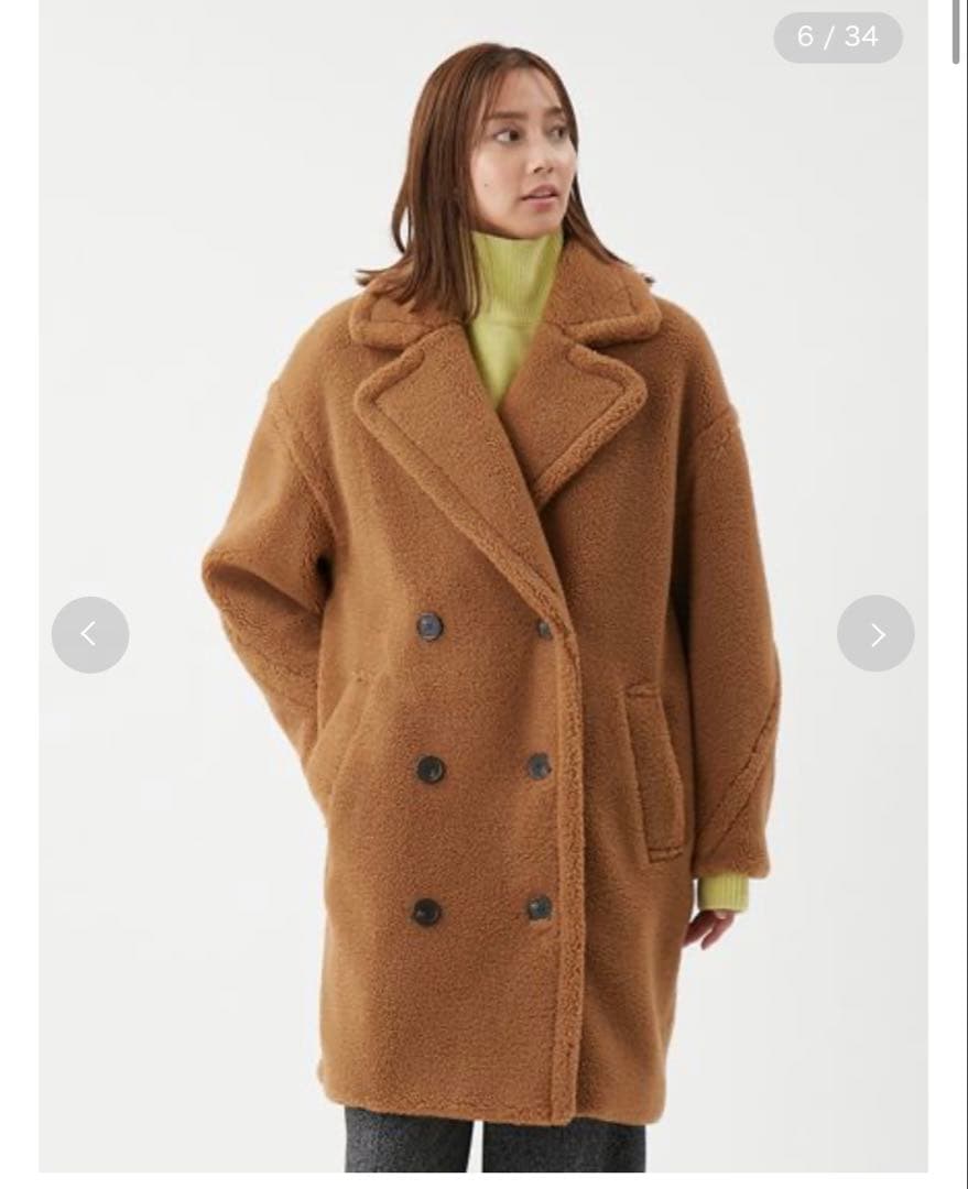 《数回着用超美品》Mila Owen オーバーサイズボアコート　キャメル0サイズ