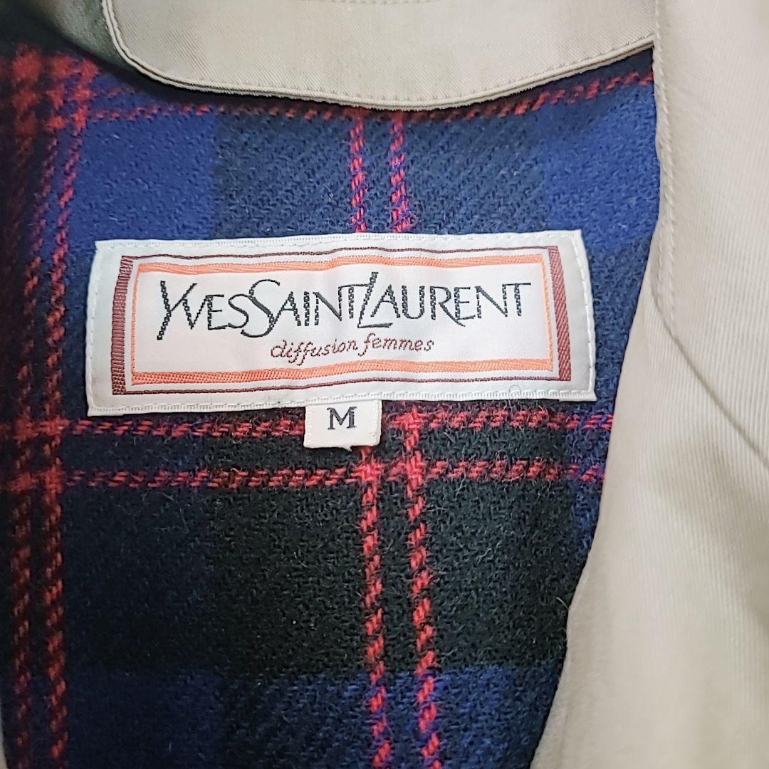 イヴ・サンローラン ライナー付 トレンチコート ベルト ロング 希少 M