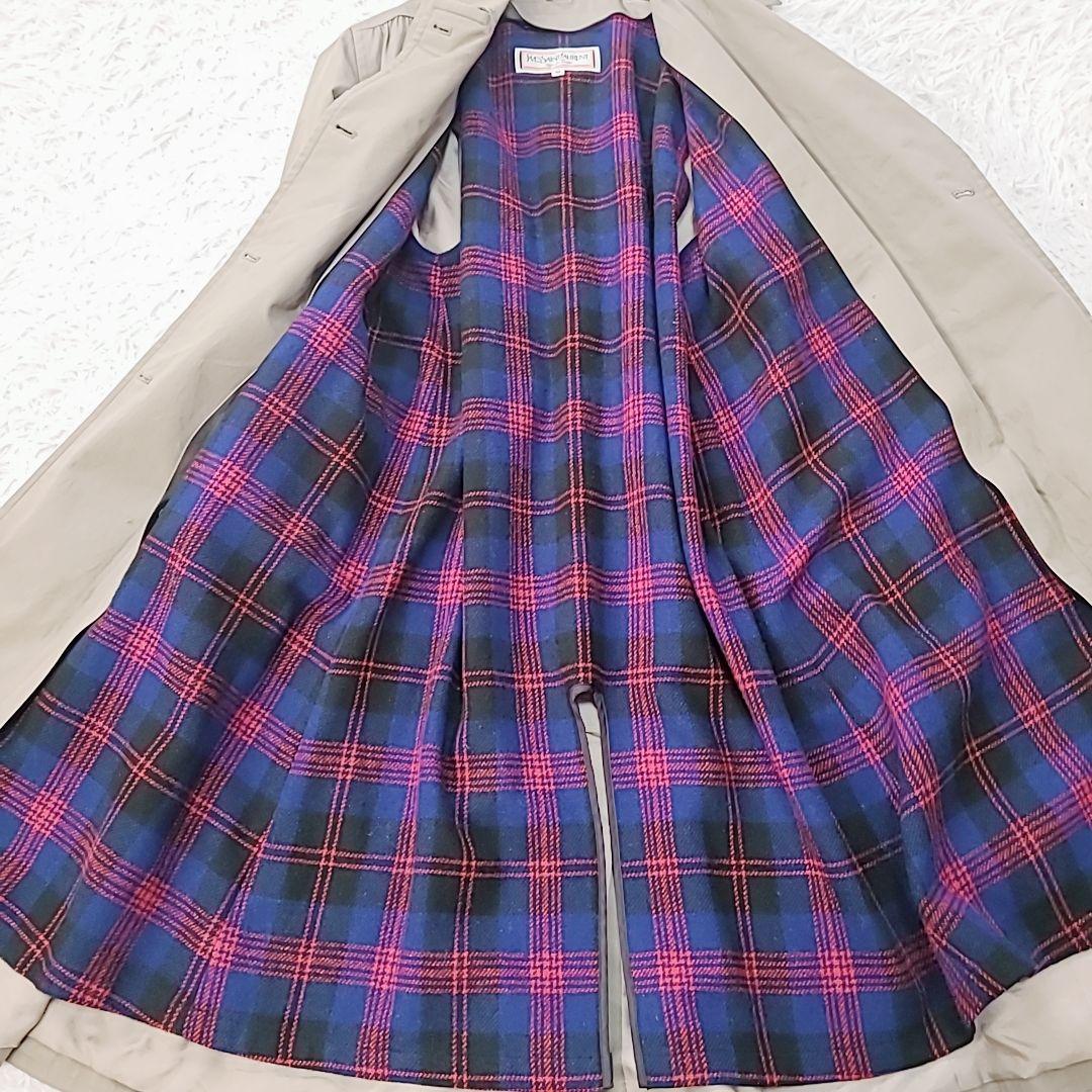 イヴ・サンローラン ライナー付 トレンチコート ベルト ロング 希少 M