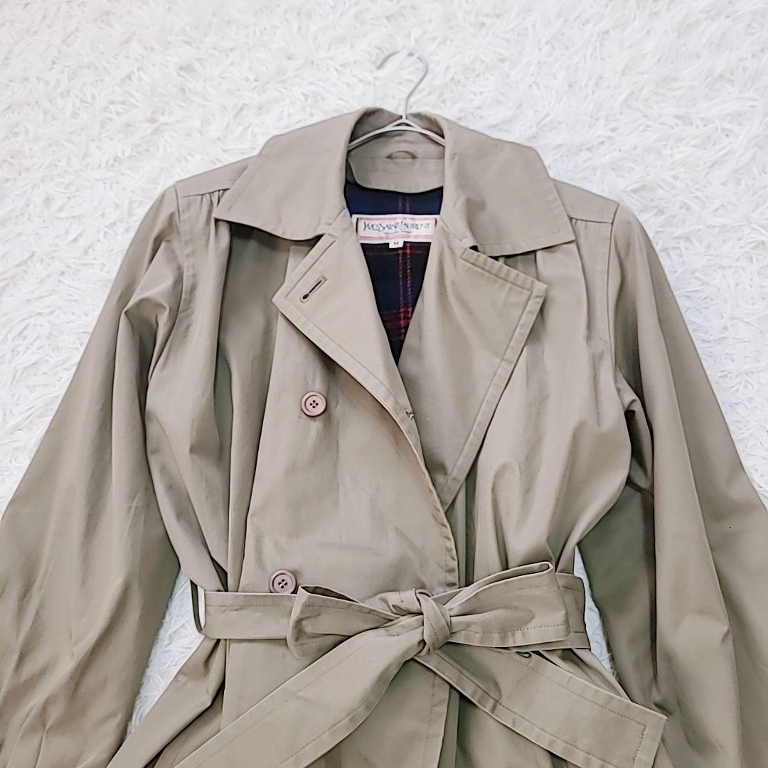 イヴ・サンローラン ライナー付 トレンチコート ベルト ロング 希少 M