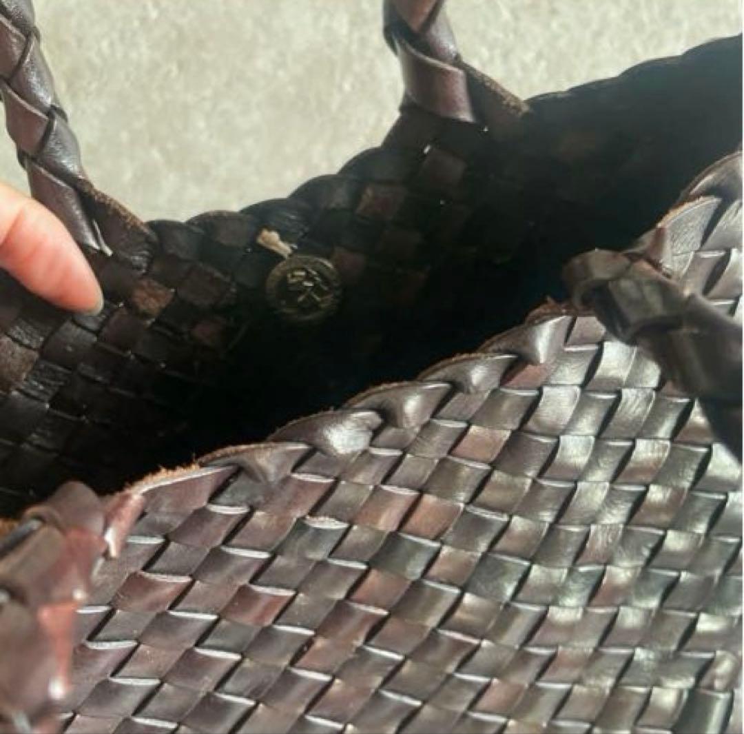 美品　Dragon Diffusion ドラゴン 編み込みレザーバッグ　タン