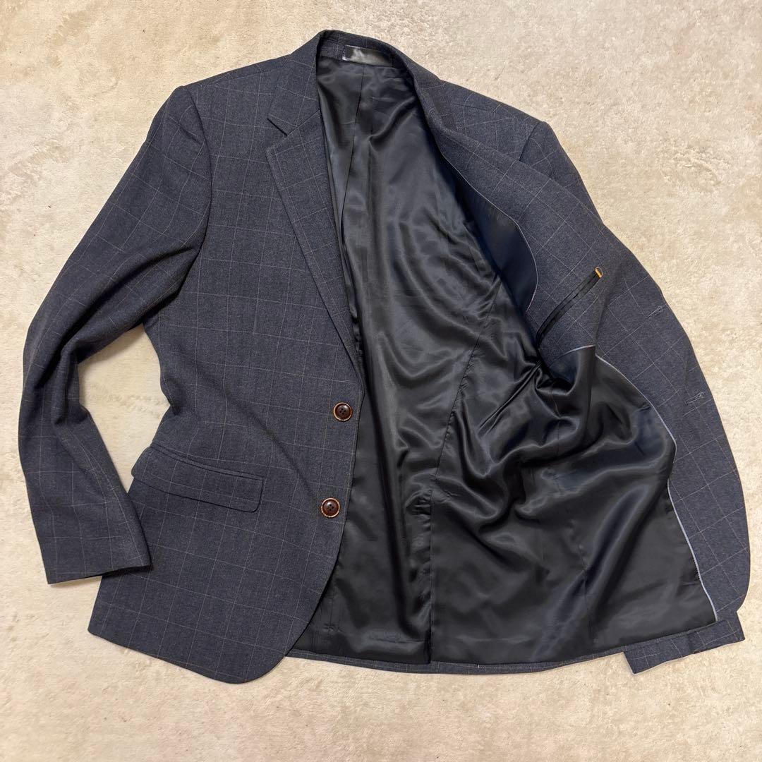 美品⭐️XLサイズ 3ピース　スーツ　ネイビー　チェック　スーツ　大きいサイズ