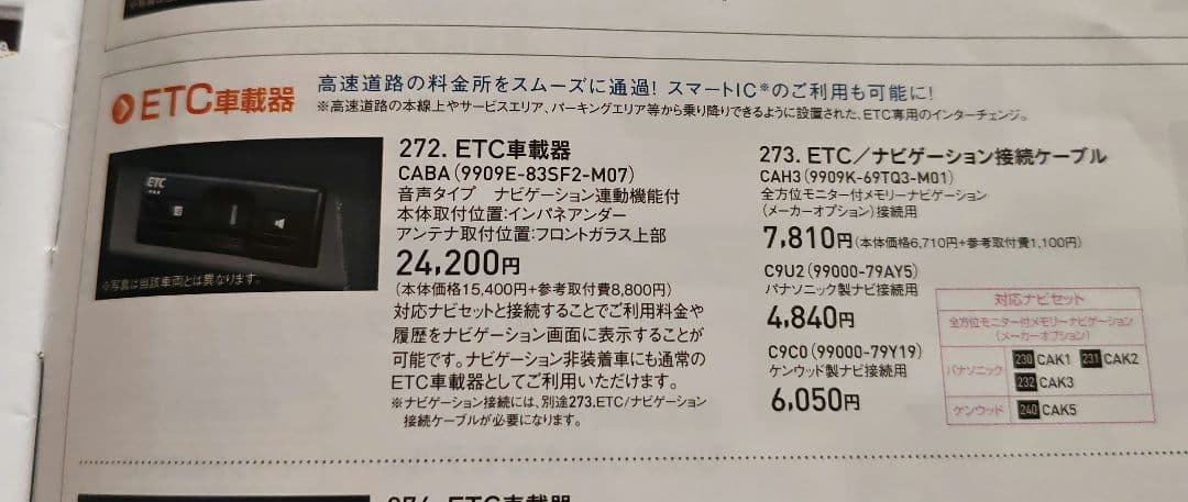 ほぼ未使用 スズキ純正ETC(ビルトインタイプ) 9909E-83SF2-M07
