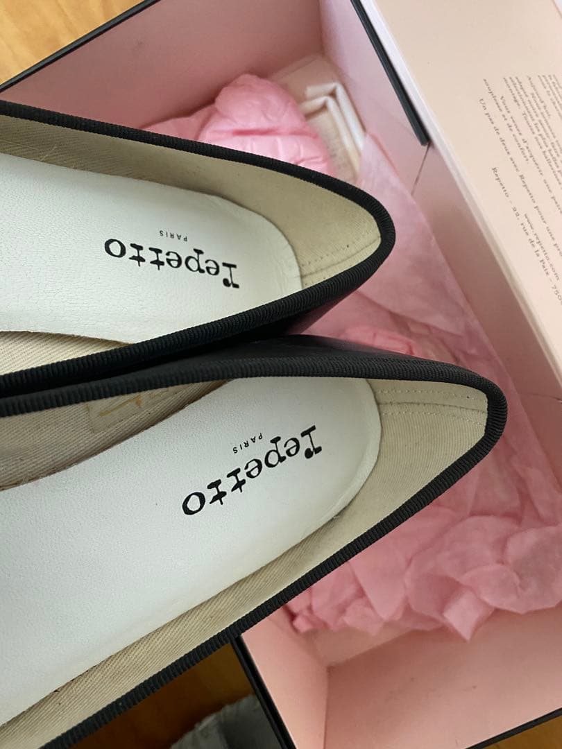 Repetto ブラック バレエシューズ ウェッジソール 40 美品