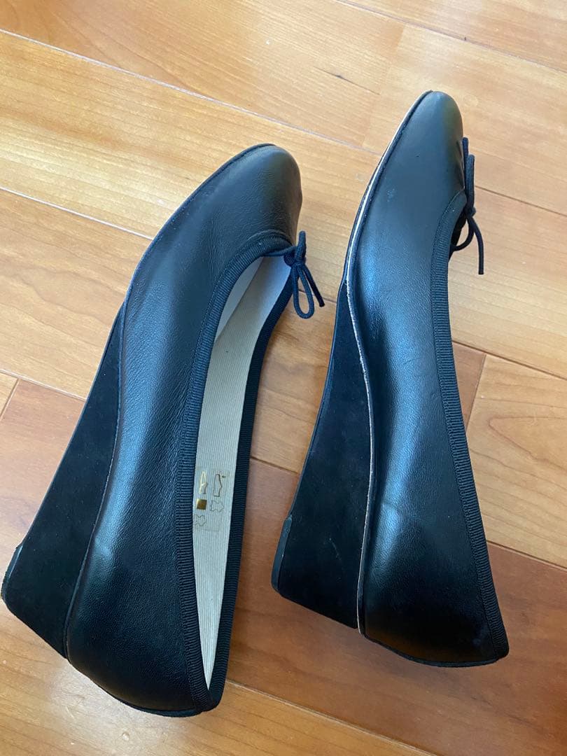 Repetto ブラック バレエシューズ ウェッジソール 40 美品