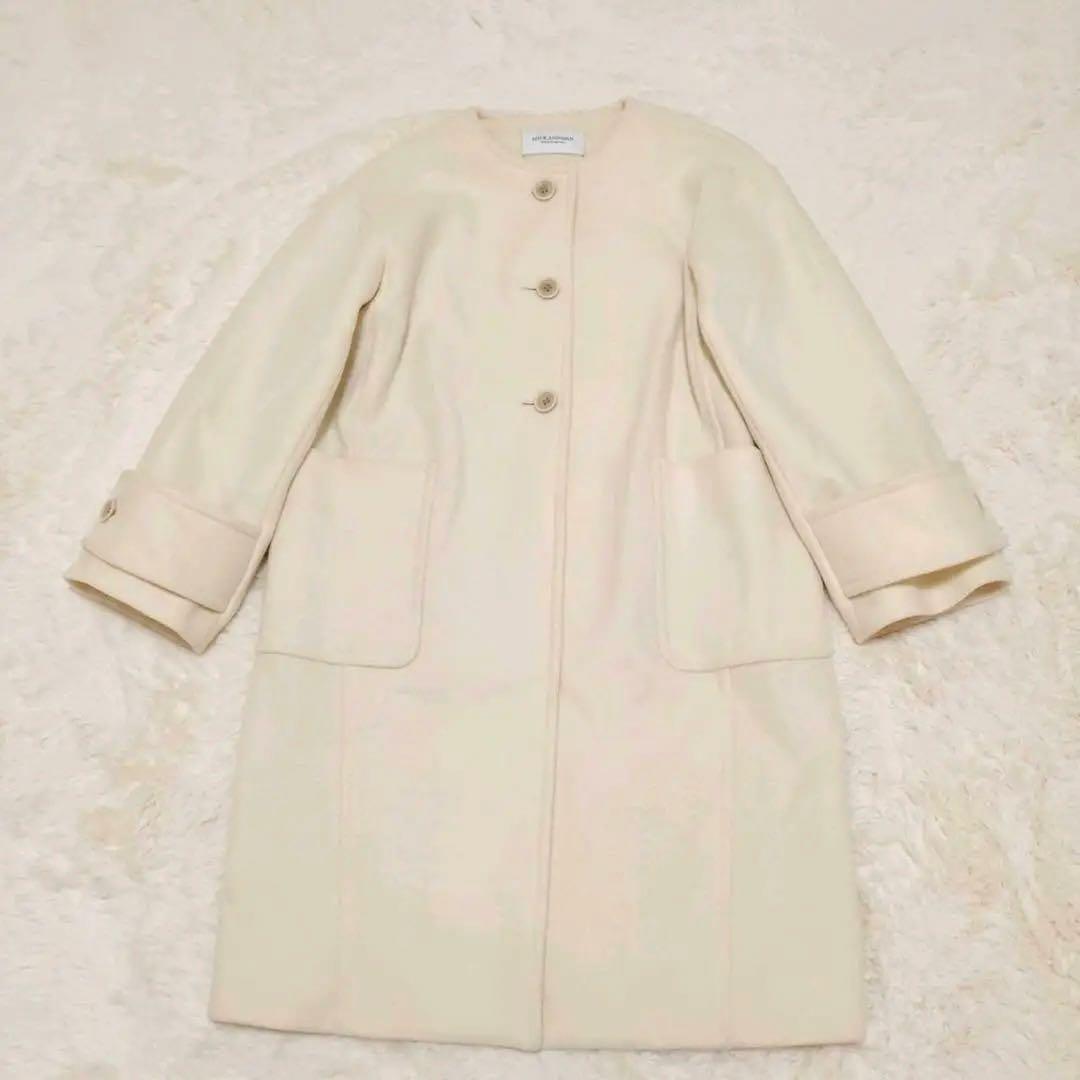 Spick & Span ノーカラーコート ホワイト 白 Mサイズ 38