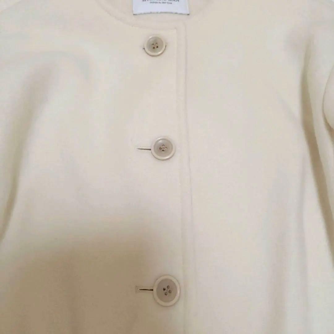 Spick & Span ノーカラーコート ホワイト 白 Mサイズ 38