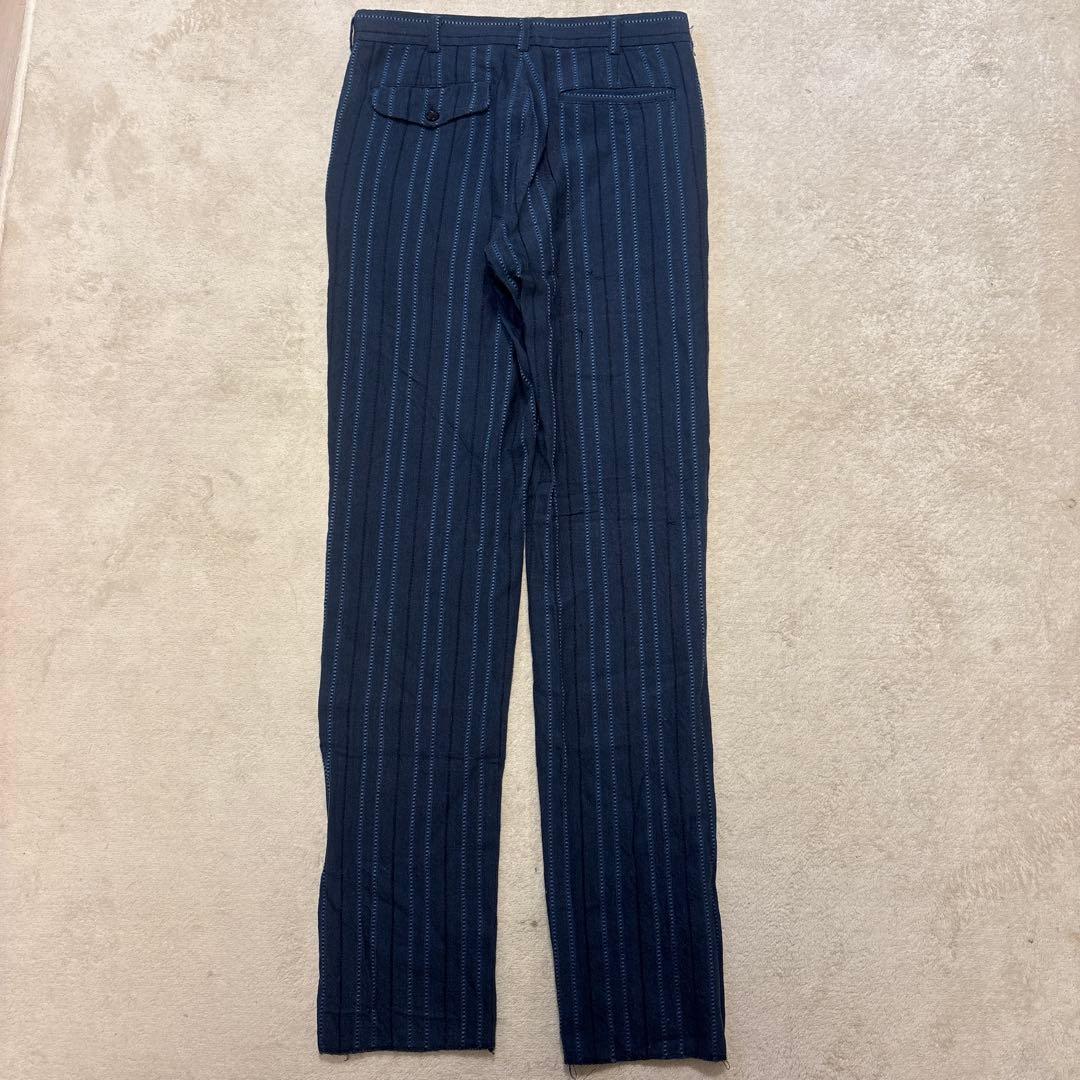 コムデギャルソンオム 田中オム ストライプ スラックス AD2000 ブルー