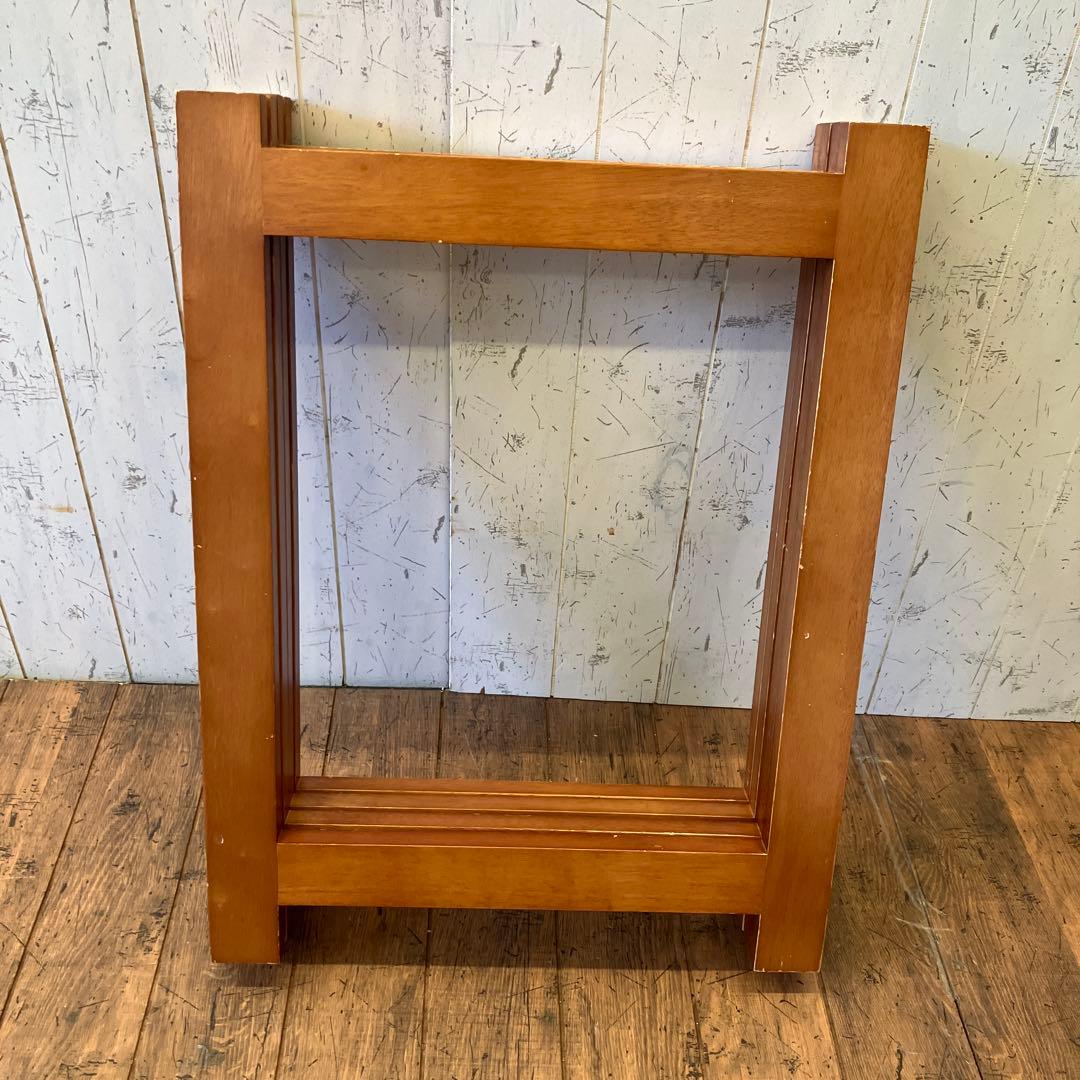 北欧レトロ オープンシェルフ ウッドラック 折りたたみ式 2段 木製 飾り棚