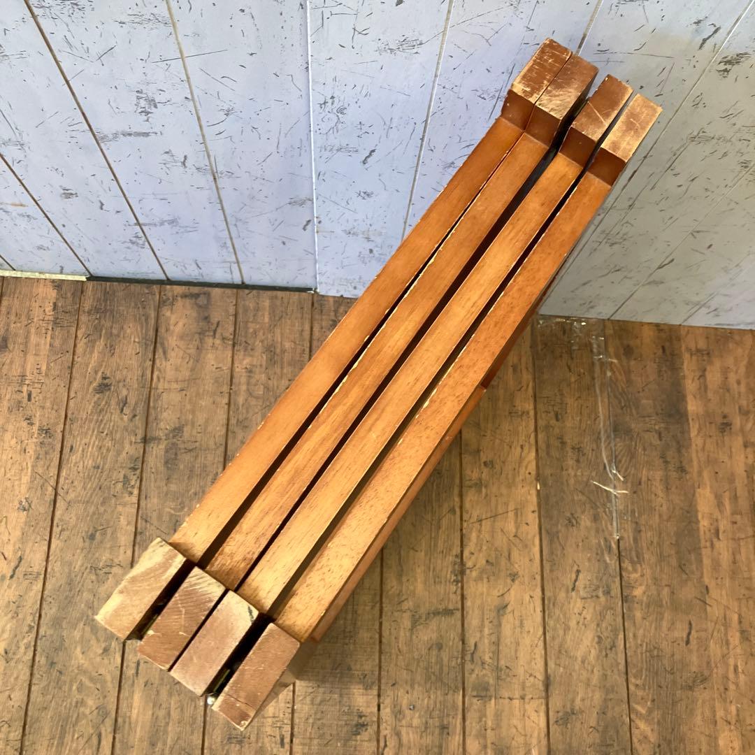 北欧レトロ オープンシェルフ ウッドラック 折りたたみ式 2段 木製 飾り棚