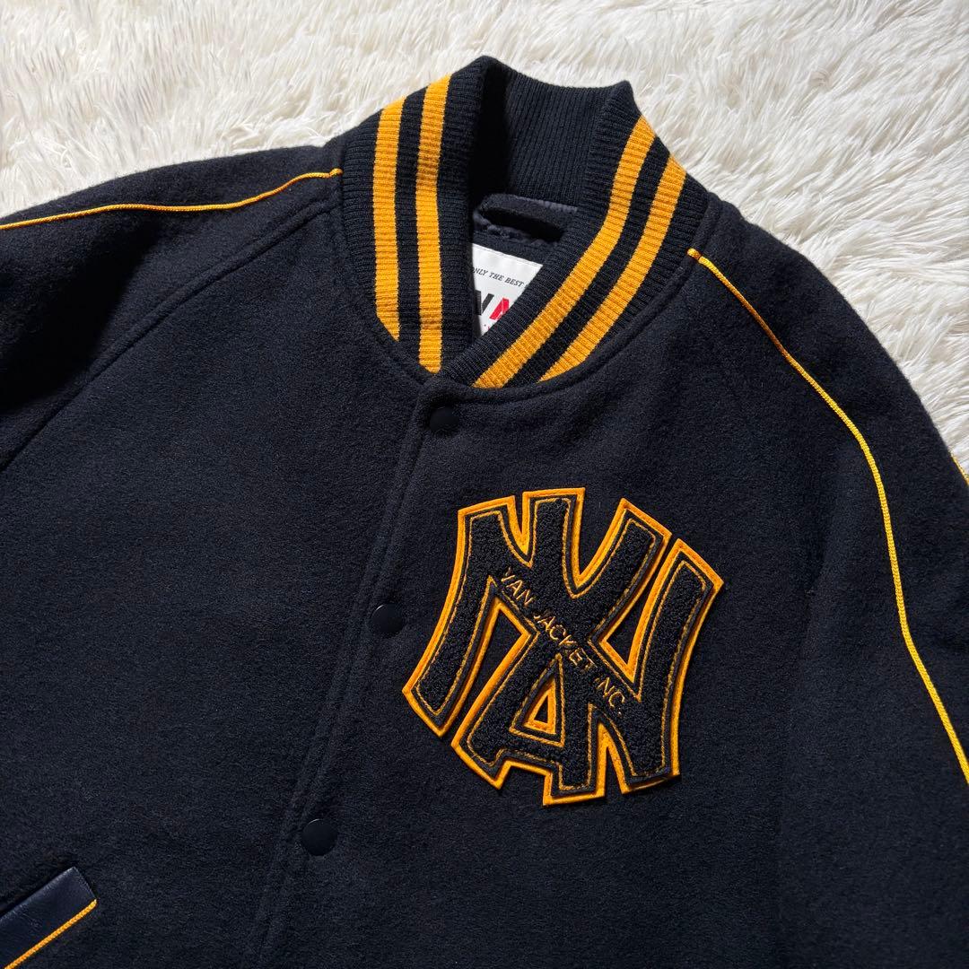 美品■VAN JACKET スタジャン　アーチロゴ　ネイビー　 M