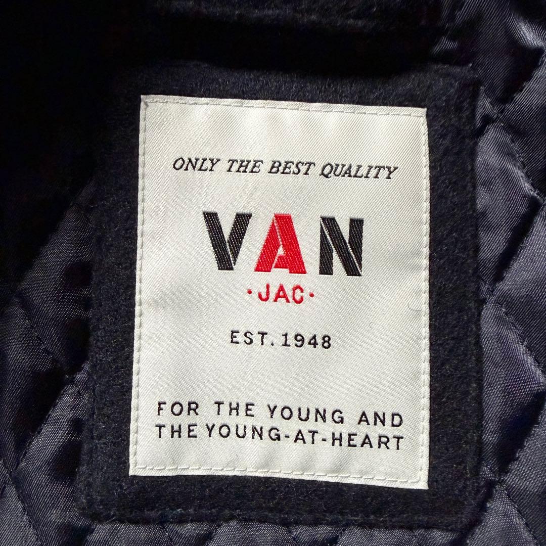 美品■VAN JACKET スタジャン　アーチロゴ　ネイビー　 M