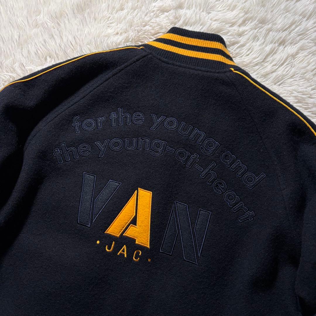 美品■VAN JACKET スタジャン　アーチロゴ　ネイビー　 M