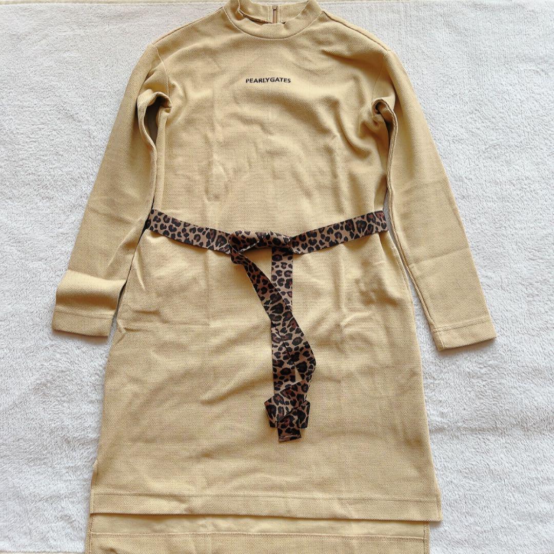 新品　近年　パーリーゲイツ　ワンピース　ハニカムサマール　レオパード　豹　ヒョウ