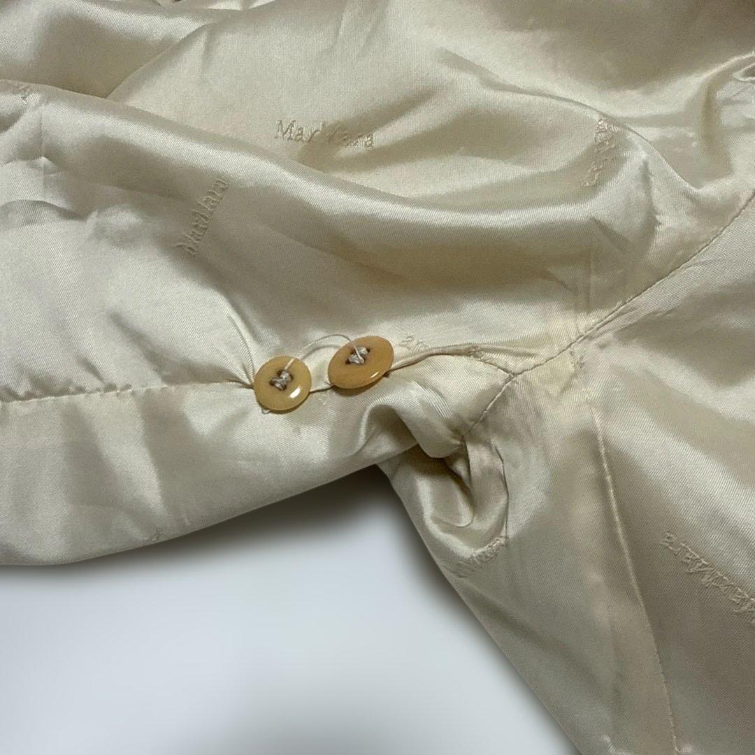 ▪️マックスマーラ 最高級白タグ アンゴララビット ガウンコート ベルト付