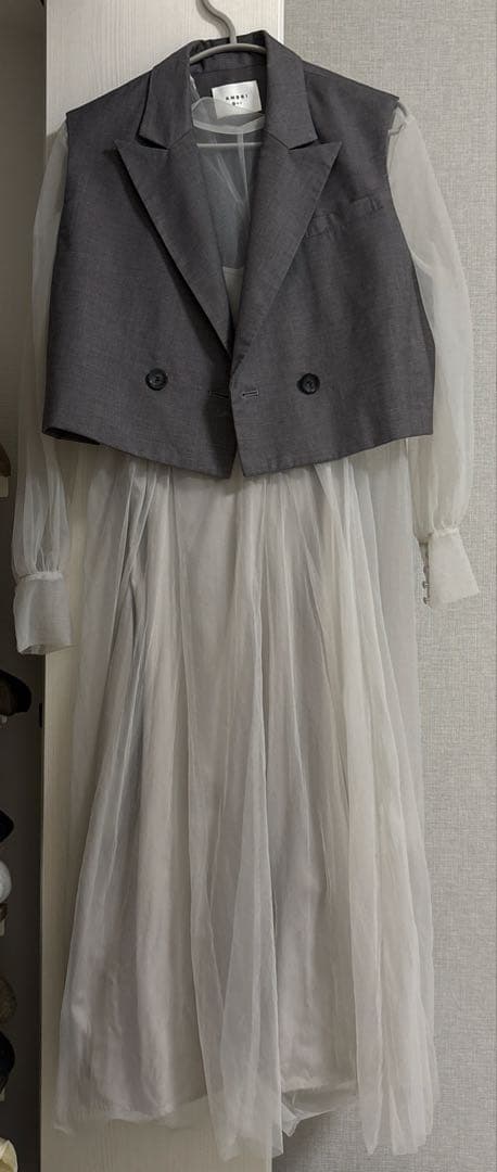 スーツ・フォーマル・ドレス AMERI TAILORED VEST SET SHEER DRESS