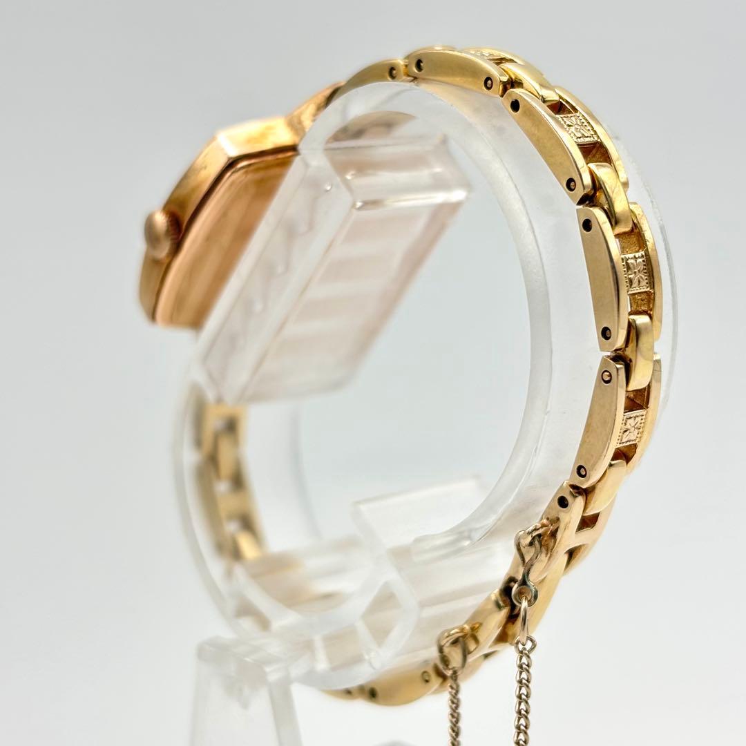 【希少】agete アガット 腕時計 ラウンド スクエア ゴールド ブレスレット