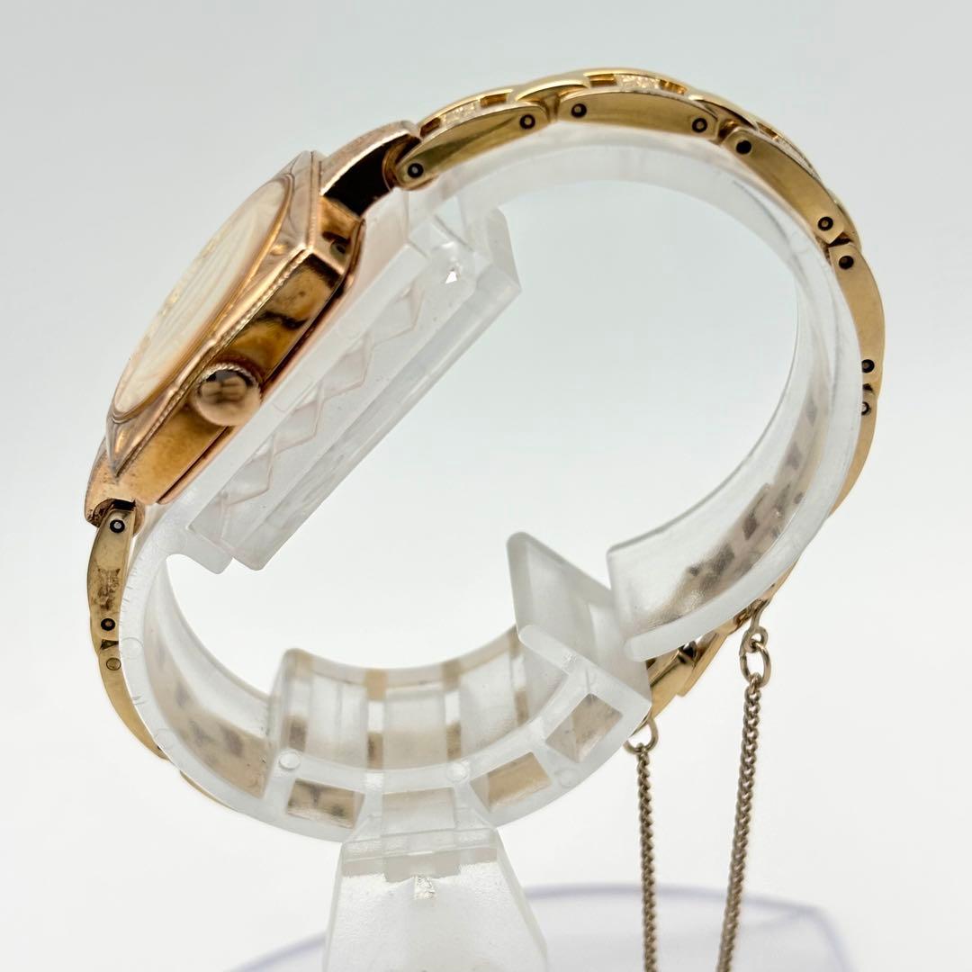 【希少】agete アガット 腕時計 ラウンド スクエア ゴールド ブレスレット