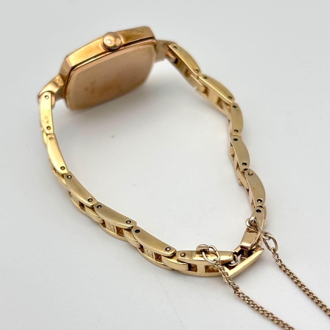 【希少】agete アガット 腕時計 ラウンド スクエア ゴールド ブレスレット