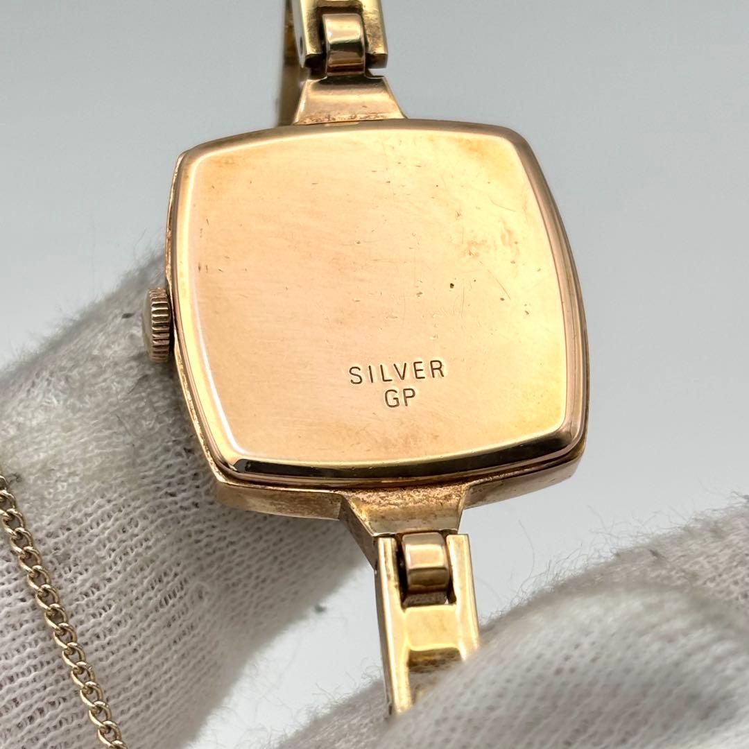 【希少】agete アガット 腕時計 ラウンド スクエア ゴールド ブレスレット