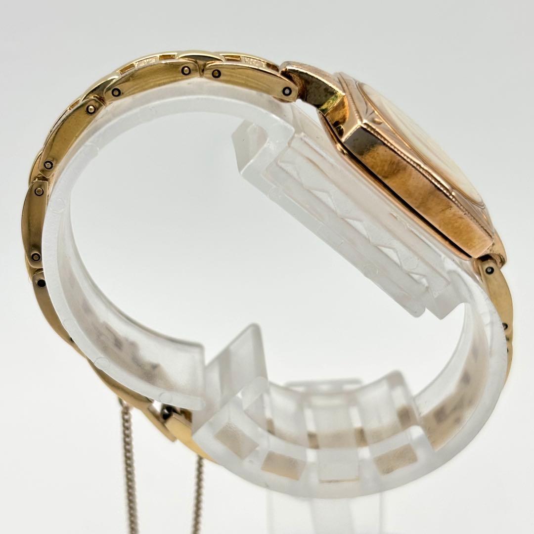 【希少】agete アガット 腕時計 ラウンド スクエア ゴールド ブレスレット